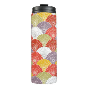 Bouteilles Isothermes Fleur colorée japonaise Vague vintage Pat sans joi