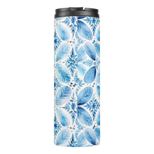 Bouteilles Isothermes Fleur de batik blanc bleu (Dos)