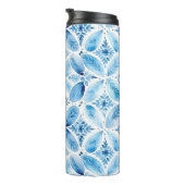 Bouteilles Isothermes Fleur de batik bleu blanc  (Tourné sur la droite)