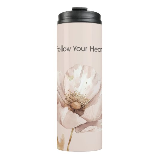 Bouteilles Isothermes Fleur de blush crème rose (Devant)