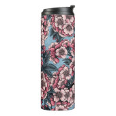 Bouteilles Isothermes Fleur de cerisier rose et bleu (Tourné sur la gauche)