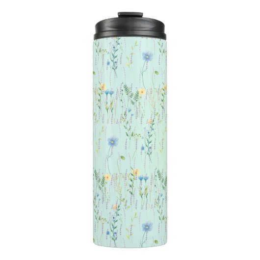 Bouteilles Isothermes Fleur de flore rustique du dégradé de l'aquarelle (Devant)