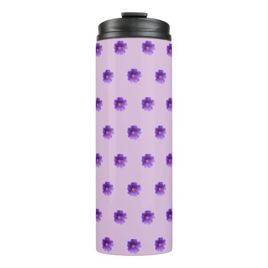 Bouteilles Isothermes Fleur de géranium violet Motif sans couture sur (Devant)