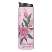 Bouteilles Isothermes Fleur de lys rose clair en fleurs (Tourné sur la droite)