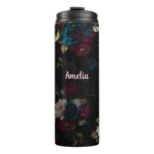 Bouteilles Isothermes Fleur de monogramme turquoise foncé rouge (Devant)