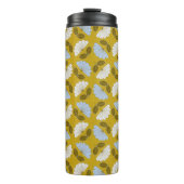 Bouteilles Isothermes Fleur de printemps - jaune, bleu et blanc (Devant)