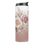 Bouteilles Isothermes Fleur de rose doré rosé (Tourné sur la gauche)