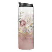 Bouteilles Isothermes Fleur de rose doré rosé (Tourné sur la droite)