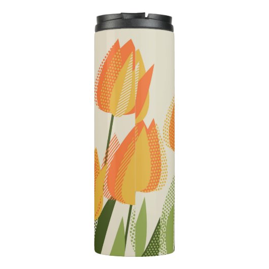 Bouteilles Isothermes Fleur de tulipe jaune (Dos)