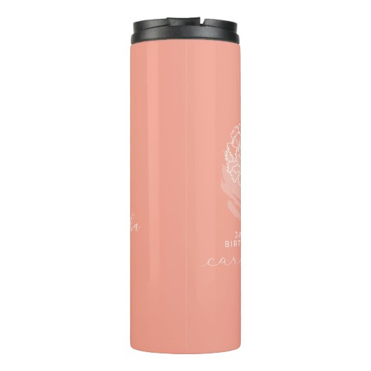 Bouteilles Isothermes Fleur du mois de naissance Janvier Anniversaire Ca (Dos)