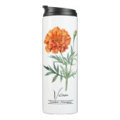 Bouteilles Isothermes Fleur du mois de naissance Octobre Marigold (Tourné sur la droite)