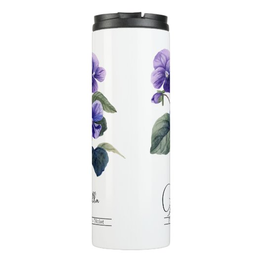 Bouteilles Isothermes Fleur du mois de naissance Violet févré (Dos)