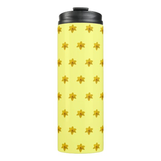 Bouteilles Isothermes Fleur jonquille jaune Motif sans couture sur (Devant)