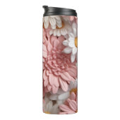 Bouteilles Isothermes Fleur marguerite 3D rose et blanc (Tourné sur la droite)