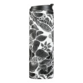Bouteilles Isothermes Fleur noir et blanc (Tourné sur la gauche)