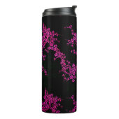 Bouteilles Isothermes Fleur orientale de cerisier fleuri rose noir (Tourné sur la gauche)