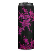 Bouteilles Isothermes Fleur orientale de cerisier fleuri rose noir (Dos)