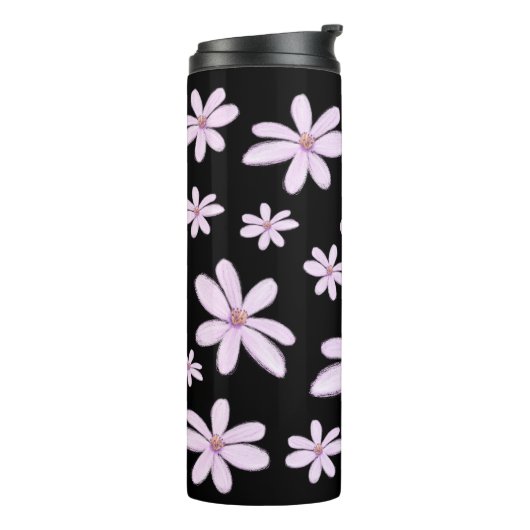 Bouteilles Isothermes Fleur Pastel Sketchy Glissée À La Main (Tourné sur la gauche)