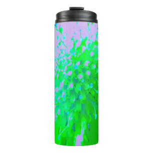 Bouteilles Isothermes Fleur rétro Abstraite en Lavande et Lime Green