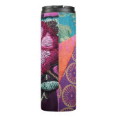 Bouteilles Isothermes Fleur rose brodée look boho coloré (Dos)