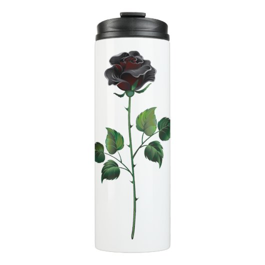 Bouteilles Isothermes Fleur rose noire (Devant)