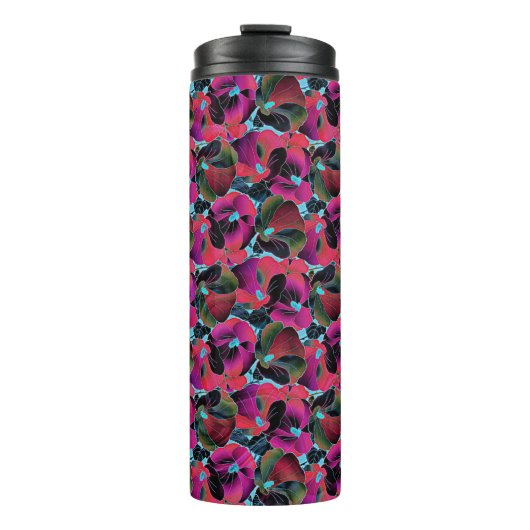 Bouteilles Isothermes Fleur rose vif (Devant)