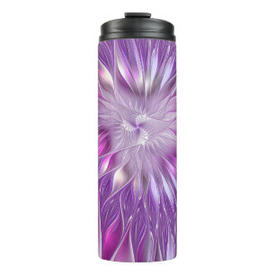 Bouteilles Isothermes Fleur Rose Violet Passion Abstrait Art Fractal