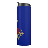 Bouteilles Isothermes Fleur rouge et bleu feuille (Tourné sur la droite)