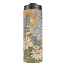 Fleur sauvage Bliss Paruline isolée avec abeilles