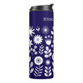 Bouteilles Isothermes Fleur sauvage Boho violet et blanc (Tourné sur la gauche)