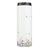 Bouteilles Isothermes Fleur sauvage couleur aquarelle avec papillon (Dos)