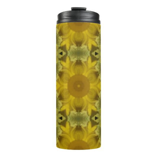 Bouteilles Isothermes Fleur soleil éclate dorée (Devant)