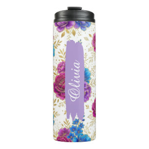 Bouteilles Isothermes Fleur Thermique 16oz Personnalisée Vibrante