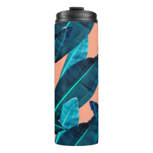 Bouteilles Isothermes Fleur tropicale, plante et motif de feuilles b