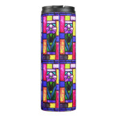 Bouteilles Isothermes Fleur violet en verre tendu (Dos)