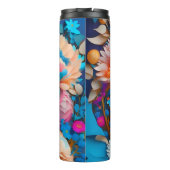 Bouteilles Isothermes Fleurs 3D orange et bleu (Dos)