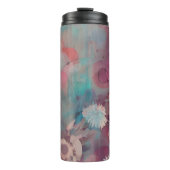 Bouteilles Isothermes Fleurs abstraites bleues et roses (Devant)