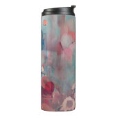 Bouteilles Isothermes Fleurs abstraites bleues et roses (Tourné sur la gauche)