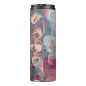 Bouteilles Isothermes Fleurs abstraites bleues et roses (Dos)