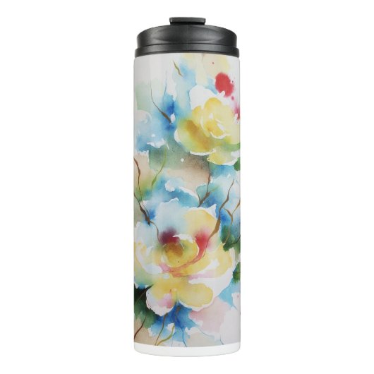 Bouteilles Isothermes Fleurs Abstraites d'aquarelle (Devant)