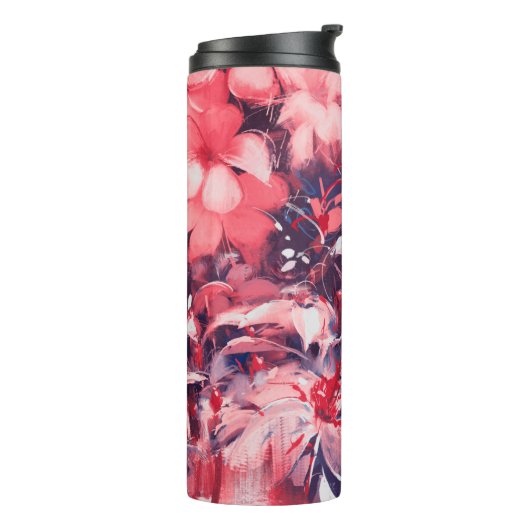 Bouteilles Isothermes fleurs abstraites sans soudure, style peinture à l (Tourné sur la gauche)