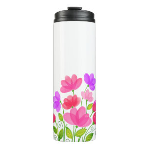 Bouteilles Isothermes Fleurs aquarelles Design-42704
