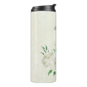 Bouteilles Isothermes fleurs blanches ivoire mariage (Tourné sur la gauche)