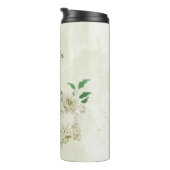 Bouteilles Isothermes fleurs blanches ivoire mariage (Tourné sur la droite)
