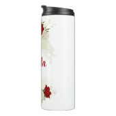 Bouteilles Isothermes Fleurs blanches rouges feuillage  (Tourné sur la droite)