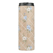 Bouteilles Isothermes Fleurs Bleues Blanches Beige (Dos)