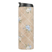 Bouteilles Isothermes Fleurs Bleues Blanches Beige (Tourné sur la droite)