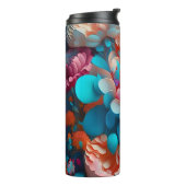 Bouteilles Isothermes Fleurs bleues et orange 3D (Tourné sur la gauche)