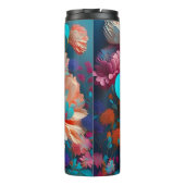 Bouteilles Isothermes Fleurs bleues et orange 3D (Dos)