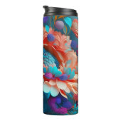 Bouteilles Isothermes Fleurs bleues et orange 3D (Tourné sur la droite)